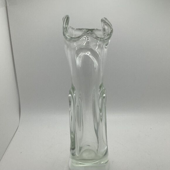 JanVeranek Skrdlovic Czech Clear Art Glass Vase MCM - Picture 1 of 4